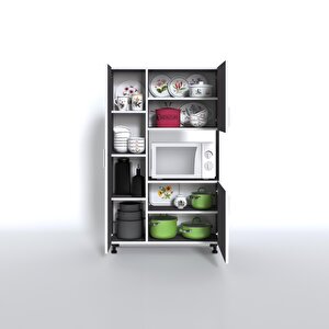 Mini Fırın Dolabı Alpkuntsağ Gri 148*90*30 Ayaklı Mikroalga Midi Fırın Mutfak