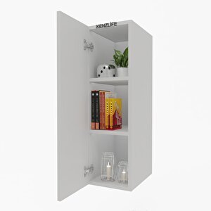 Kenzlife Mutfak Dolabı Irem  060x30x32 Beyaz 2 Raflı Kapaklı  Ofis Banyo Kiler Evrak Kitaplık