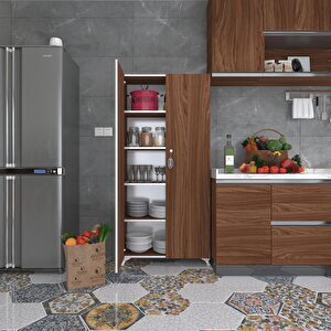 2 Kapılı Dolap Çilem 188*070*032 Cvz Kilitli Ayaklı Banyo Mutfak Ofis Kitaplık Ayakkabılık Kiler
