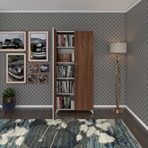 Kenzlife 2 Kapılı Dolap Çilem 188*070*032 Cvz Kilitli Ayaklı Banyo Mutfak Ofis Kitaplık Ayakkabılık Kiler