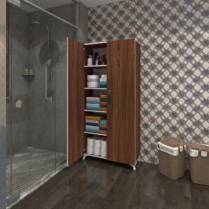 Kenzlife 2 Kapılı Dolap Çilem 188*070*032 Cvz Kilitli Ayaklı Banyo Mutfak Ofis Kitaplık Ayakkabılık Kiler