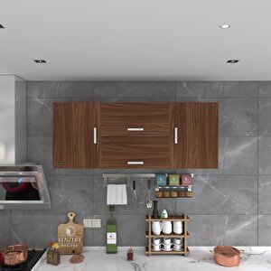 Hazır Mutfak Lucida Ceviz 060x150x22 Mutfak Banyo Dolabı Kapaklı Raflı