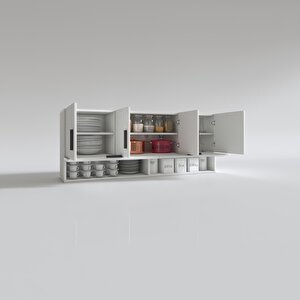Kenzlife Hazır Mutfak General Byz 060*150*22 Mutfak Banyo Dolabı Kapaklı Raflı