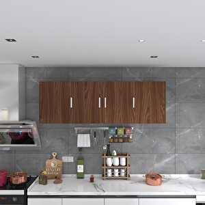Hazır Mutfak Silvanus Ceviz 060x180x22 Mutfak Banyo Dolabı Kapaklı Raflı