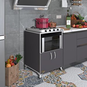 Ocak Dolabı Aysu Gri 85*60*57 Mutfak Modül Mini Fırın Mikrodalga Banyo Ofis