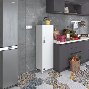 Kenzlife Mutfak Dolabı Zehra 128*030*032 Byz Kilitli Ayaklı Banyo Evrak Ofis Kitaplık Ayakkabılık Kiler