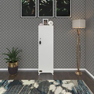 Kenzlife Mutfak Dolabı Zehra 128*030*032 Byz Kilitli Ayaklı Banyo Evrak Ofis Kitaplık Ayakkabılık Kiler