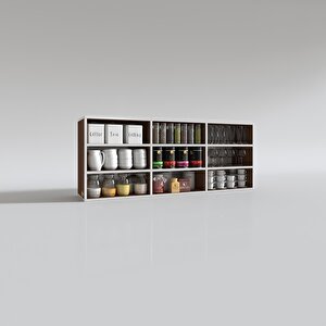 Hazır Mutfak Orela Ceviz 060x150x22 Mutfak Banyo Dolabı Kapaksız Raflı