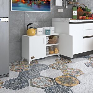 2 Kapılı Dolap Rabia 048*070*032 Byz Kapaklı Ayaklı Banyo Mutfak Ofis Kitaplık Ayakkabılık Kiler