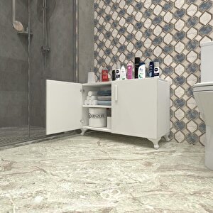 Kenzlife 2 Kapılı Dolap Rabia 048*070*032 Byz Kapaklı Ayaklı Banyo Mutfak Ofis Kitaplık Ayakkabılık Kiler