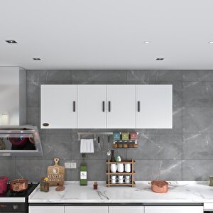 Hazır Mutfak Silvanus Beyaz 060x180x22 Mutfak Banyo Dolabı Kapaklı Raflı