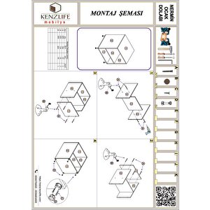 Ocak Dolabı Nermin Byz 85*70*60 Xlarge Hazır Mutfak Klasik Setüstü Ocak Için Sabit Tabla