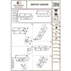 Kitaplık Beril 088*030*020 Byz Tekerlekli Mutfak Dolabı Banyo Ofis Ayakkabılık Kiler