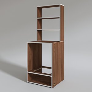 Ankastre Fırın Dolabı Canfeza Ceviz 165x60x56 Mutfak Raflı