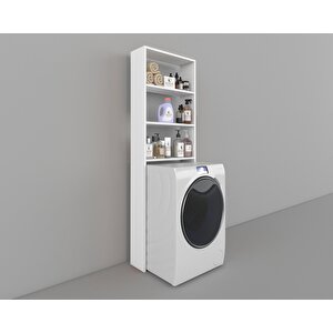 Çamaşır Makinesi Dolabı Lida Beyaz 180x066x20 Banyo Ofis Kapaksız Arkalıksız