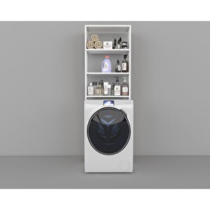 Kenzlife Çamaşır Makinesi Dolabı Lida Beyaz 180x066x20 Banyo Ofis Kapaksız Arkalıksız