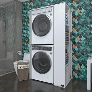 Çamaşır-kurutma Makinesi Dolabı Demyanmdf Byz 180*090*60 % 100 Mdf Full Mdf Banyo Kapaksız Arkalıksız