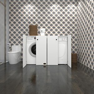 Çamaşır&kurutma&bulaşık Makinesi Dolabı Tatyanakare Beyaz 90x40x60 Kapaklı Arkalıksız