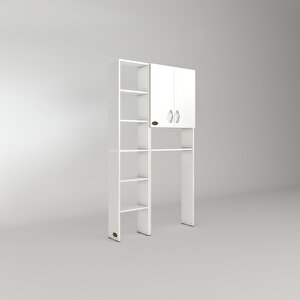 Çamaşır Makinesi Dolabı Veronikamaks Byz 180*096*20 Banyo Kapaklı Arkalıksız Raflı