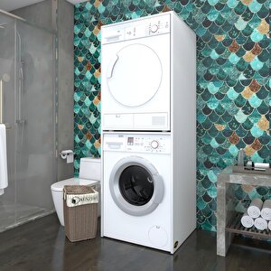 Çamaşır-kurutma Makinesi Dolabı Evgeniyamdf Byz 180*70*60 % 100 Mdf Full Mdf Banyo Çift Katlı Kapaksız Arkalıksız