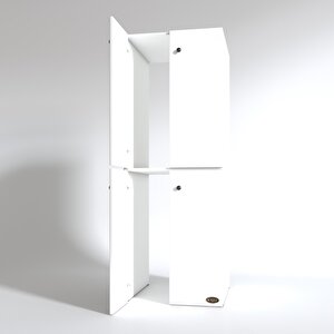 Çamaşır-bulaşık Makinesi Dolabı Kapaklı Roksana Beyaz 180x70x60 Banyo Çift Katlı Arkalıksız