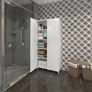 Kenzlife 2 Kapılı Dolap Rabia 188*070*032 Byz Kapaklı Ayaklı Banyo Mutfak Ofis Kitaplık Ayakkabılık Kiler