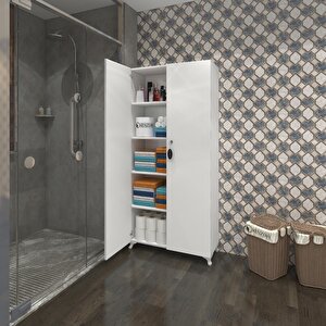 Kenzlife 2 Kapılı Dolap Çilem 188*090*032 Byz Kilitli Ayaklı Banyo Mutfak Ofis Kitaplık Ayakkabılık Kiler