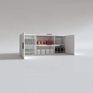 Hazır Mutfak Lucida Byz 060*150*22 Mutfak Banyo Dolabı Kapaklı Raflı