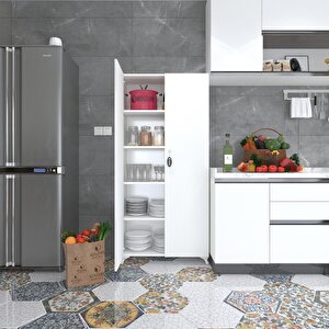 2 Kapılı Dolap Çilem 188*070*032 Byz Kilitli Ayaklı Banyo Mutfak Ofis Kitaplık Ayakkabılık Kiler