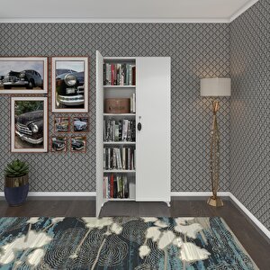 Kenzlife 2 Kapılı Dolap Çilem 188*070*032 Byz Kilitli Ayaklı Banyo Mutfak Ofis Kitaplık Ayakkabılık Kiler