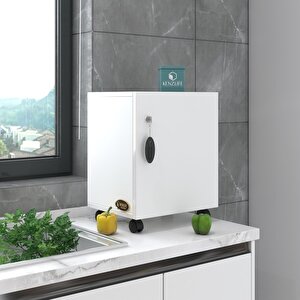 Kenzlife Mutfak Dolabı Zehra 068*030*032 Byz Kilitli Tekerlekli Banyo Evrak Ofis Kitaplık Ayakkabılık Kiler