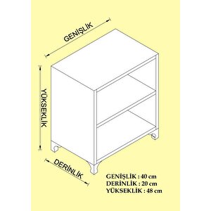 Kenzlife Kitaplık Beril 048x040x020 Ceviz Tekerlekli Mutfak Dolabı Banyo Ofis Ayakkabılık Kiler