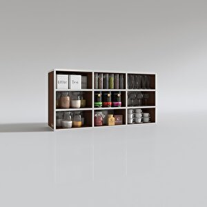 Kenzlife Hazır Mutfak Hortus22 Cvz 060*120*22 Banyo Dolabı Raflı Kapaksız Arkalıklı