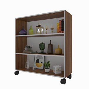 Kitaplık Beril 108*090*020 Cvz Tekerlekli Mutfak Dolabı Banyo Ofis Ayakkabılık Kiler