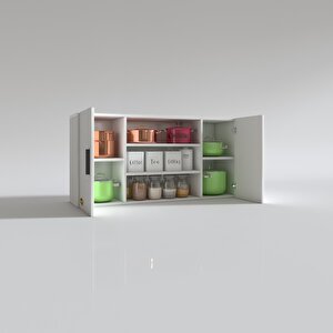 Kenzlife Hazır Mutfak Honnor22 Byz 060*120*22 Mutfak Banyo Dolabı Kapaklı Raflı