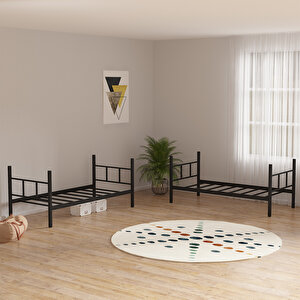 Ranza 90x200 Cm Defne Ranza,  Metal Ranza, Ayrılabilir, Siyah
