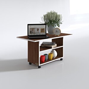 Orta Salon Sehpası Prag Ceviz 045x090x50 Tekerlekli Yemek Masası
