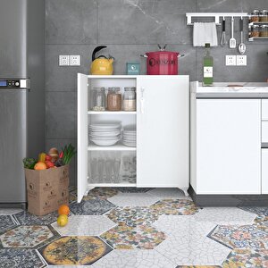2 Kapılı Dolap Çilem 088*070*032 Byz Kilitli Ayaklı Banyo Mutfak Ofis Kitaplık Ayakkabılık Kiler