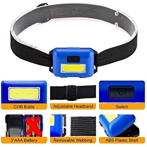 Ps-t89 Mini Pilli Cob Led 3 Mod Su Geçirmez Kafa Feneri Lambası