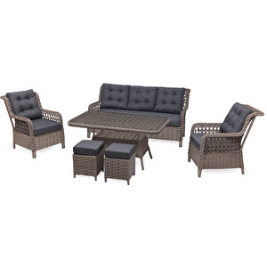 Açelya Rattan 3 1 1 ve Masa Bahçe Balkon Mobilyası