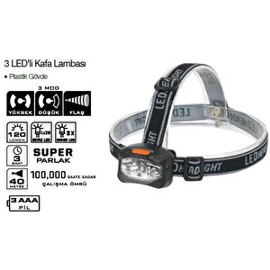 Lightorch Lt03099 Kafa Lambası 3 Led 120 Lümen