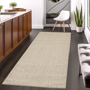 Düz Renk Bej Sisal Yumuşak Polipropilen Jüt Halı Salon Oturma Odası Yolluk Mutfak Koridor Halısı 240x340 cm