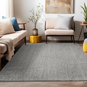 Düz Renk Gri Sisal Yumuşak Polipropilen Jüt Halı Salon Oturma Odası Yolluk Mutfak Koridor Halısı 200x290 cm