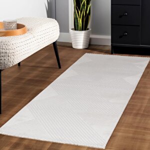 Motifli Krem Modern Yumuşak Polipropilen Jüt Halı Salon Oturma Odası Yolluk Mutfak Koridor Halısı 200x290 cm