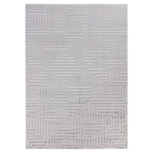 Motifli Gri Modern Yumuşak Polipropilen Jüt Halı Salon Oturma Odası Yolluk Mutfak Koridor Halısı 280x370 cm