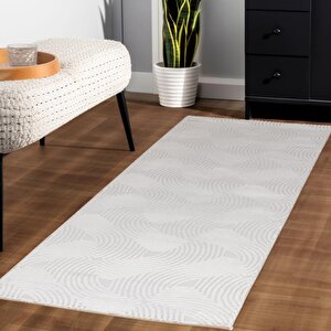 Motifli Krem Modern Yumuşak Polipropilen Jüt Halı Salon Oturma Odası Yolluk Mutfak Koridor Halısı 280x370 cm