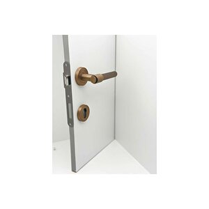 Erva Handles Zk79 Mat Antik Sarı Rozetli Yale Çelik Kapı Kolu 1 Takım