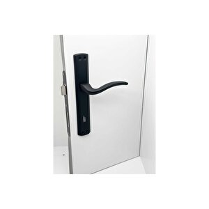 Trim Mat Siyah Lüx Aynalı Oda Kapı Kolu 3 Takım Mat Siyah