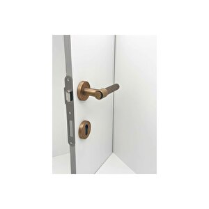 Erva Handles Zk79 Mat Antik Sarı Rozetli Yale Çelik Kapı Kolu Sol Basar Tek Yön Barelli Sol