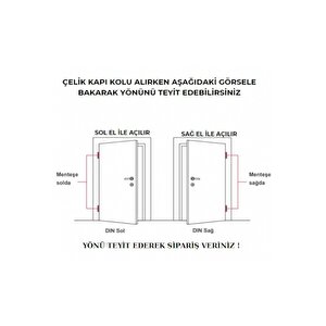 Tutku Siyah Gold Çizgi Kare Rozetli Yale Çelik Kapı Kolu Sağ Basar Tek Yön